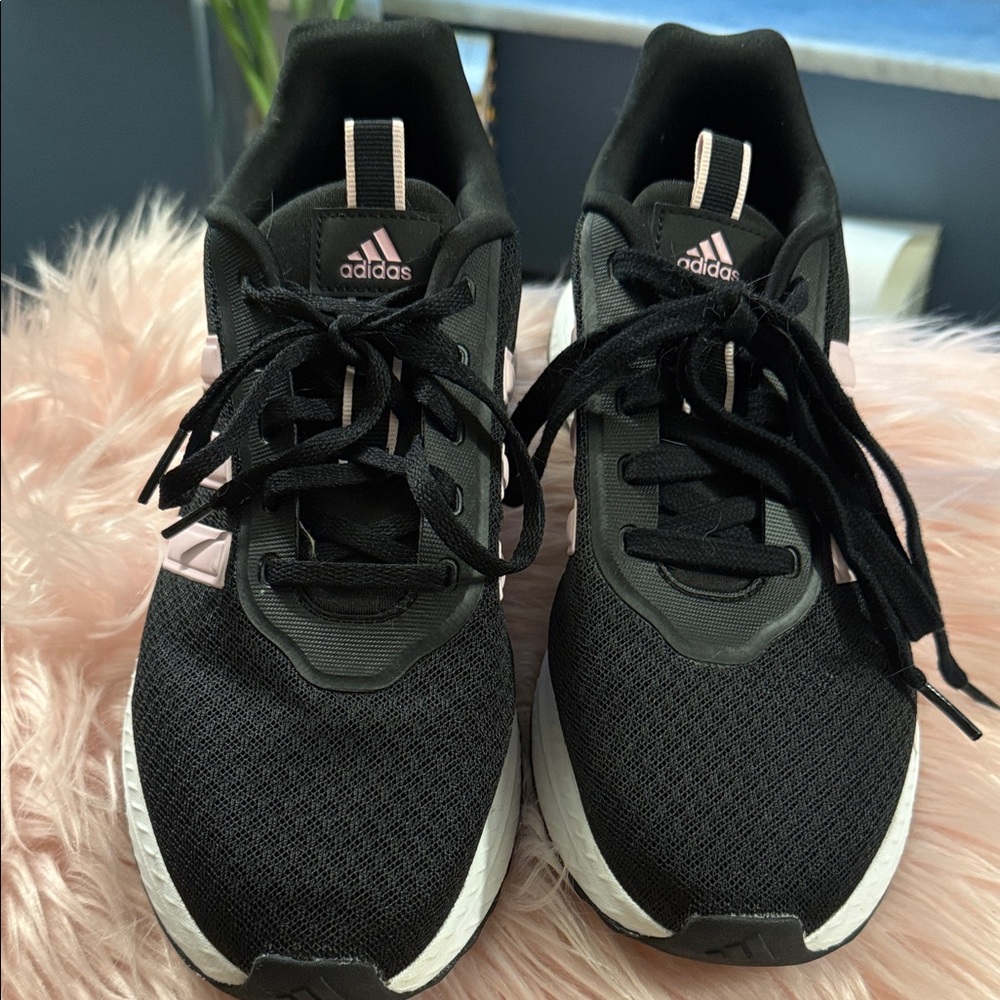 Adidas Black and Light Pink Running Shoes